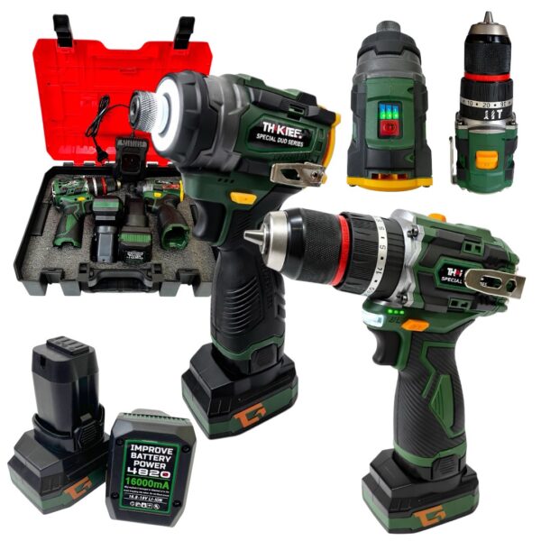 แพ็คคู่สว่านกระแทก+ไขควงกระแทกไร้สาย TK-16V5